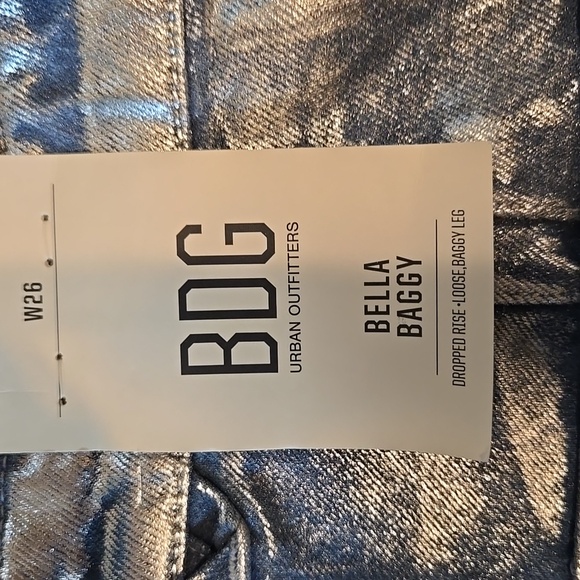 BDG Bella Baggy Patch Pocket Jeans - Metallic Wash - Picture 12 of 14